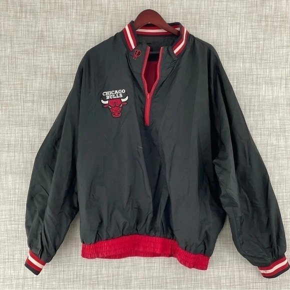Vintage Chicago Bulls Pro Player XL reversible pullover windbreaker 1076 - Picture 2 of 14